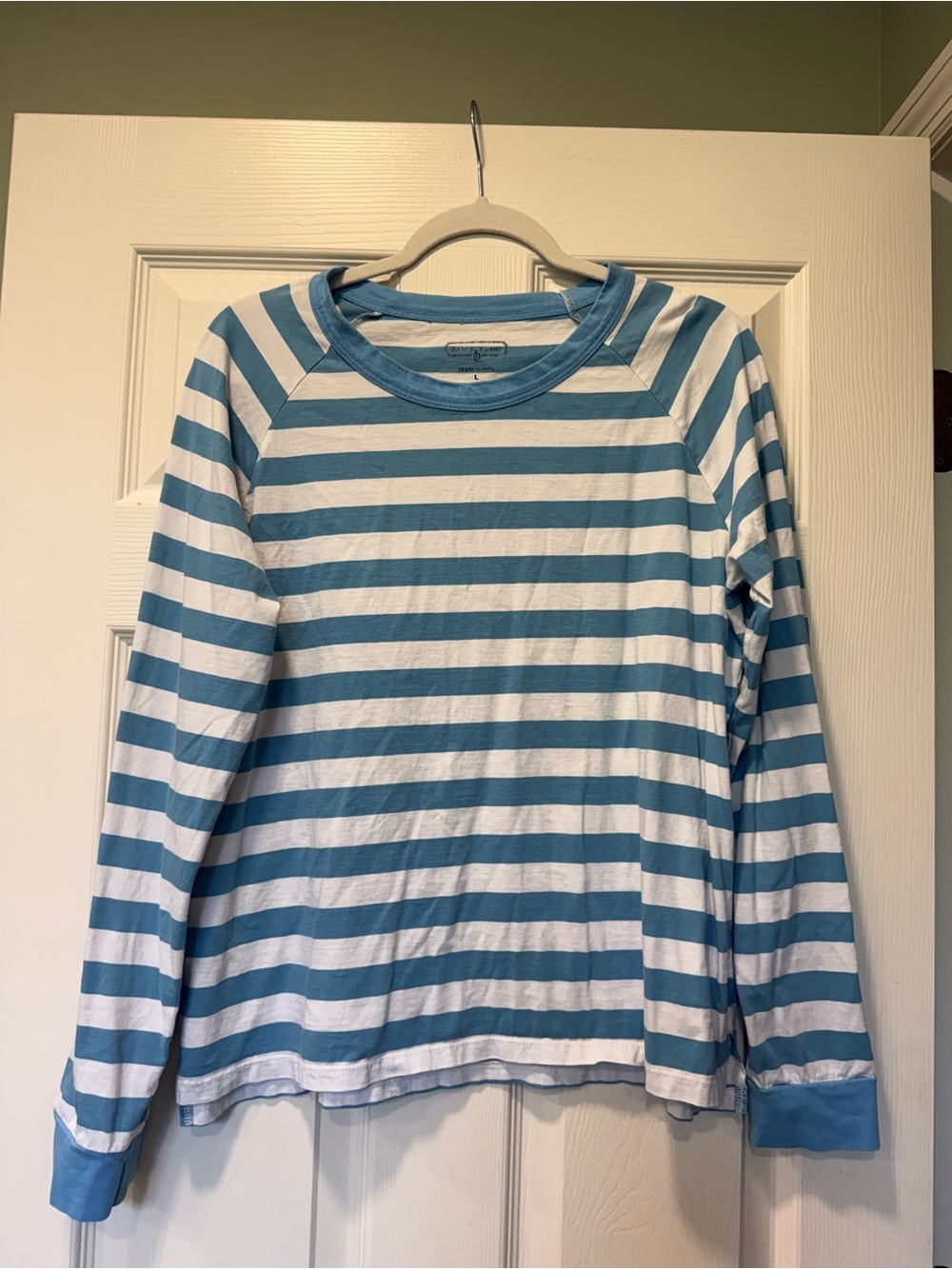 Women’s Duffield Lane Blue & White Striped Long-Sleeve Top